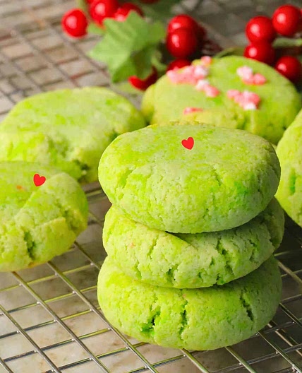 Low Carb Grinch Cookies (Sugar Free Pistachio Cookies)