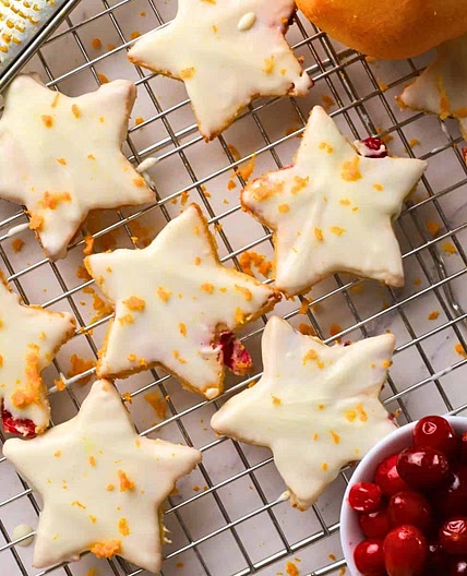 Low Carb Orange Cranberry Shortbread Cookies