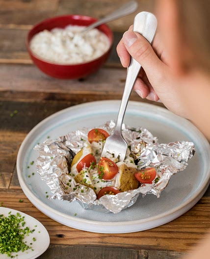 Dampfende Ofenkartoffel