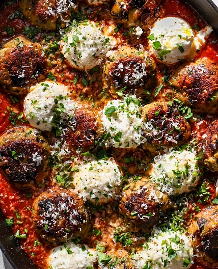 Eggplant Parmesan Meatballs