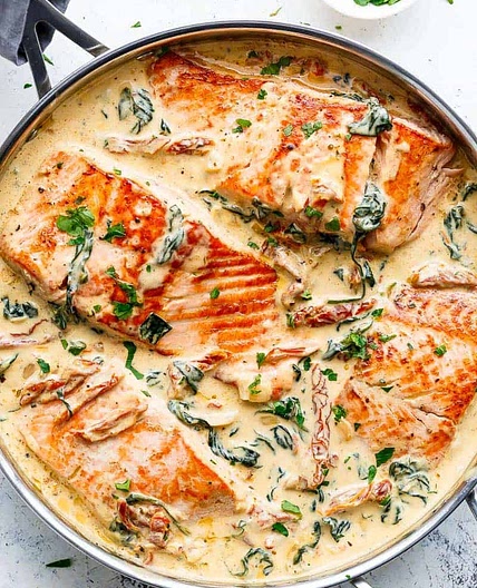 Creamy Garlic Butter Tuscan Salmon