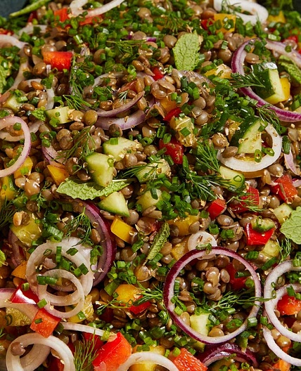 Beluga lentil salad