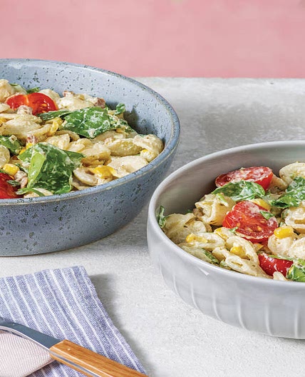 Bacon & Creamy Pesto Pasta Salad Family Friendly | Kids Lunch | Serves 2