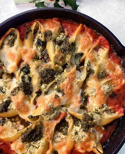 VEGAN PESTO STUFFED PASTA SHELLS