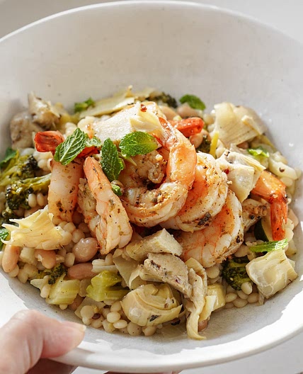 One-Pot Pearl Couscous & Shrimp