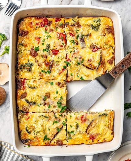 Sausage, Cheese and Veggie Breakfast Casserole