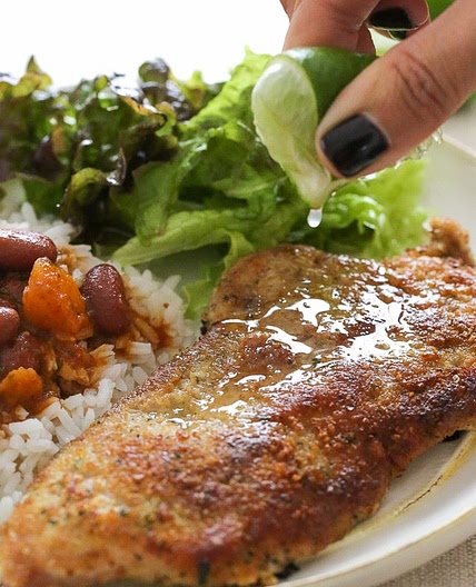 Breaded Pork Cutlets with Lime