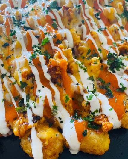 Blackstone Buffalo Chicken Loaded Tots