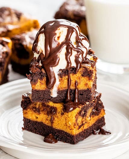 Pumpkin Cheesecake Brownies