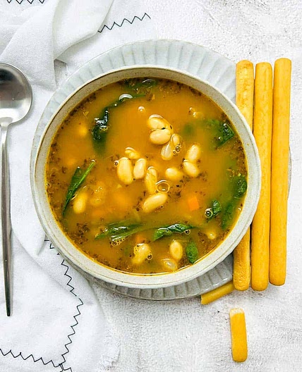 White Bean Soup with Spinach