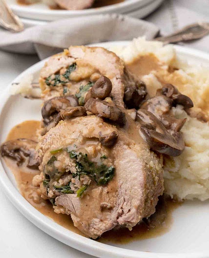 Pork Tenderloin Stuffed with Sausage and Spinach