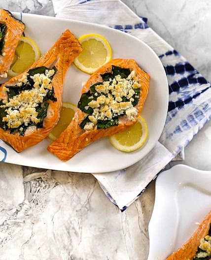 Spinach-Feta Stuffed Salmon
