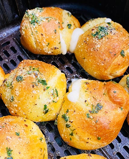 Air Fryer Cheesy Garlic Bombs