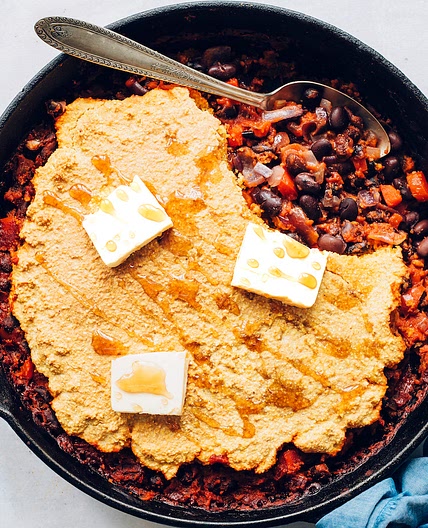 Cornbread & Black Bean Enchilada Bake