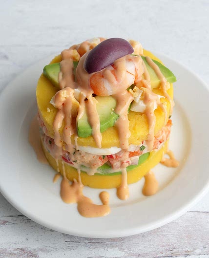 Peruvian Causa de Camarones