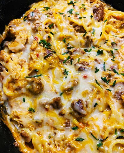 Slow Cooker Chicken Chorizo Pasta