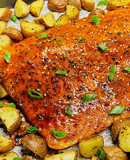 Asian Zing Salmon and Potatoes