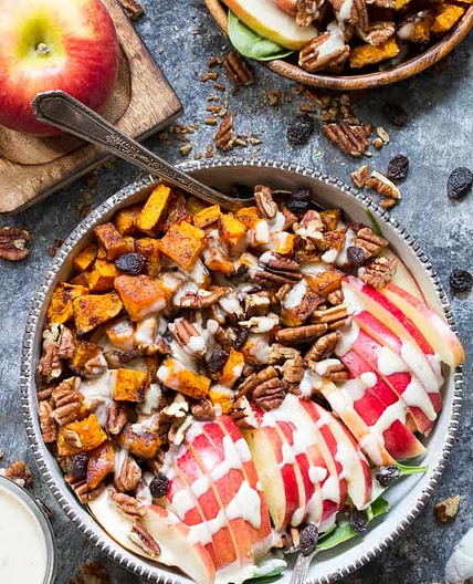 Roasted Butternut Salad with Buttermilk Dressing {Paleo, Whole30, Vegan