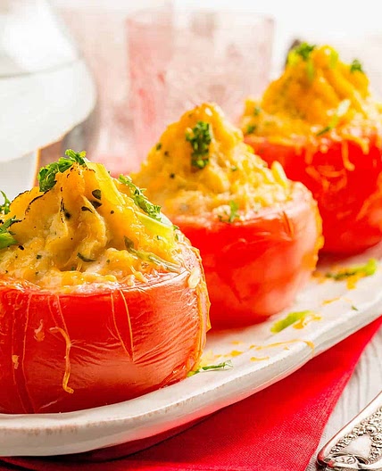 Tomatoes Stuffed with Cheese and Mashed Potatoes Recipes
