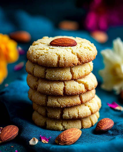 Besan Ghee Cookies with Cardamom Flavor