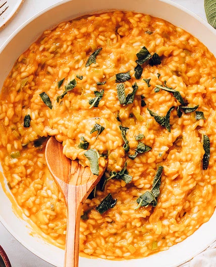 Miso Pumpkin Risotto with Crispy Sage