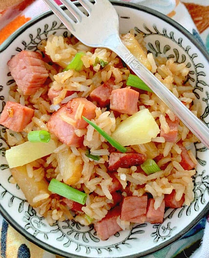Easy Fried Rice with Ham and Pineapple