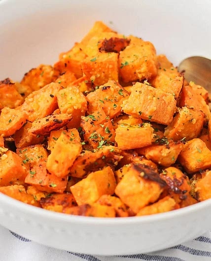 Roasted Sweet Potato Cubes