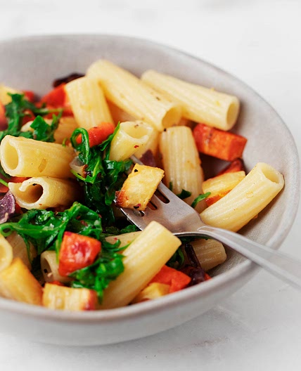 Favorite Winter Balsamic Roasted Vegetable Pasta