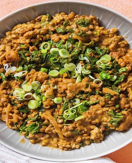 Pork and Lentil Curry with Naan Bread