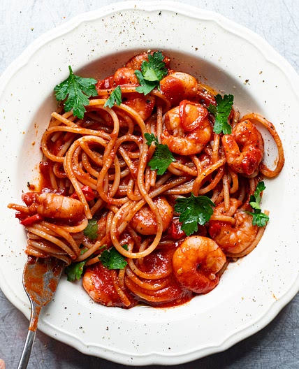 Saucy Prawn Pasta
