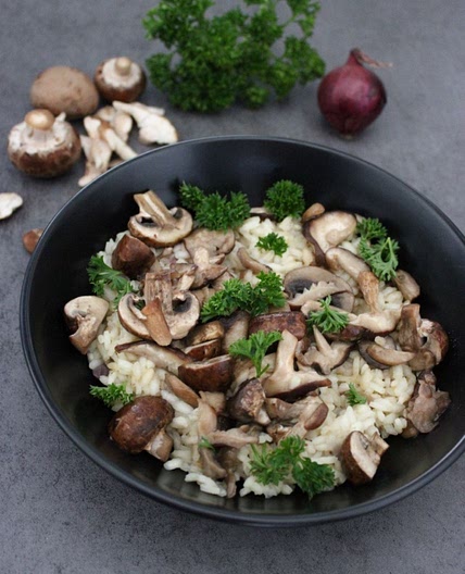 Vegan Risotto with Shiitake and Mushrooms