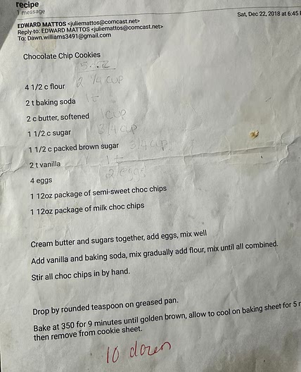 Dawn's Chocolate Chip Cookies