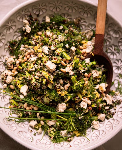 Green Love Quinoa Salad with Lemon Garlic Vinaigrette