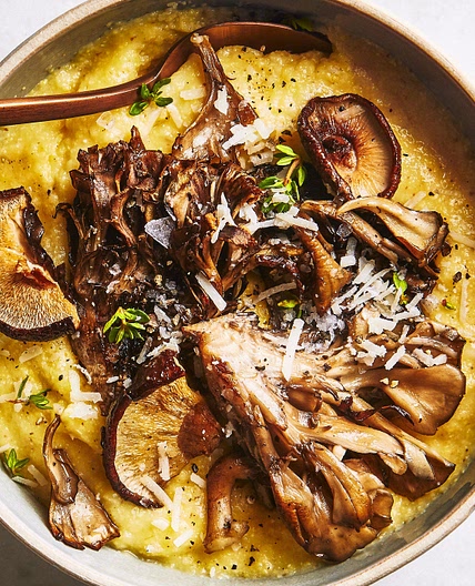 Oven Polenta With Roasted Mushrooms and Thyme