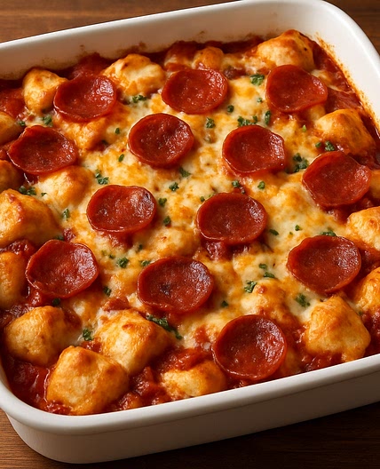 Bubble Up Biscuit Pizza Casserole