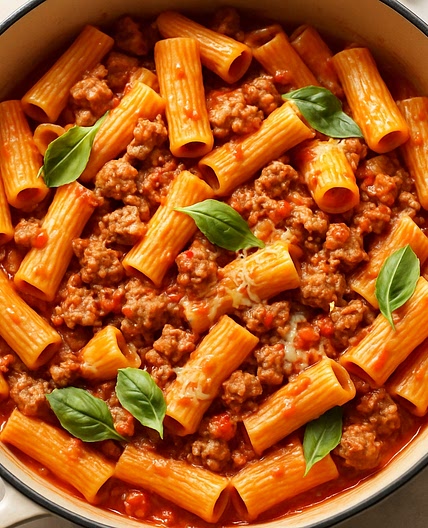 One Pot Italian Sausage Rigatoni
