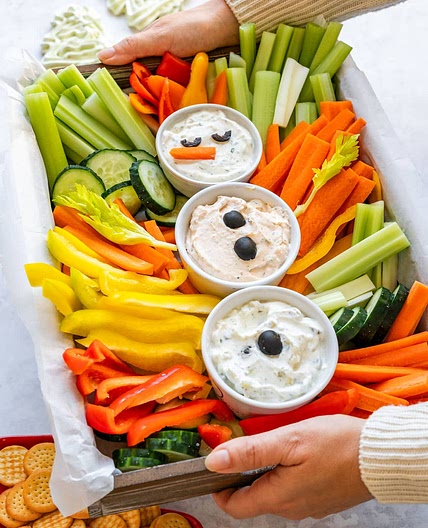 Snowman Veggie Tray