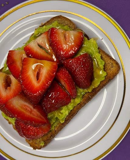 Avocado Strawberry Toast with Honey