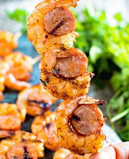 Sausage and Shrimp Kabobs