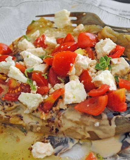 Israeli charred eggplant salad