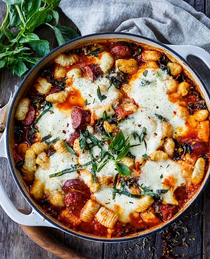 Baked Gnocchi with Kale and Sausage