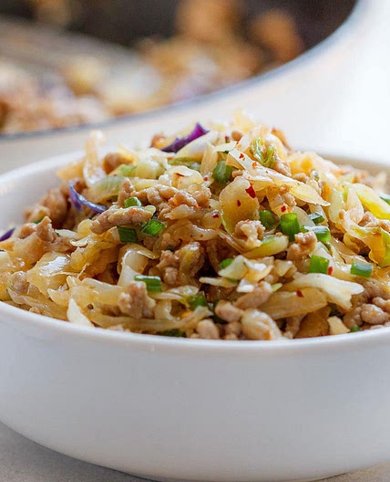 Egg Roll Bowls with Chicken and Cabbage