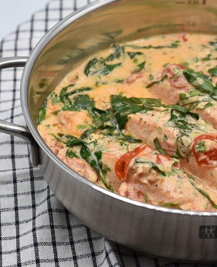 Salmão Cremoso à Toscana