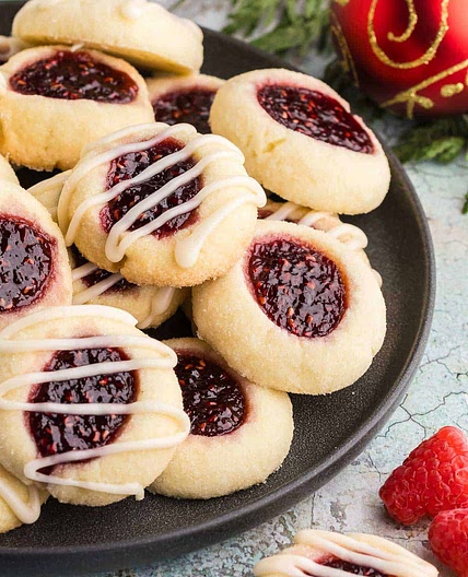 Raspberry Thumbprint Cookies