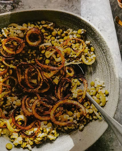M'juderah de lentilles et boulgour