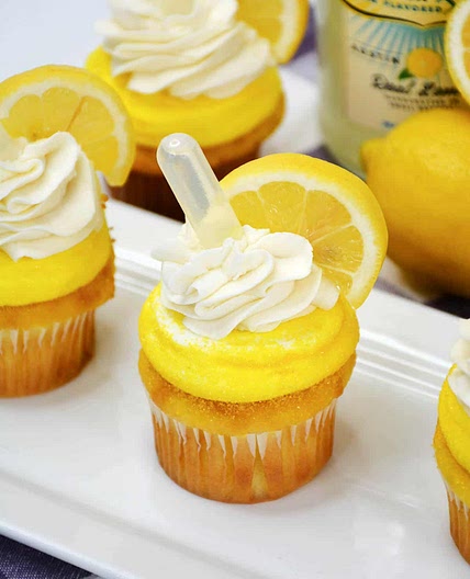 Limoncello Cupcakes with Lemon Frosting