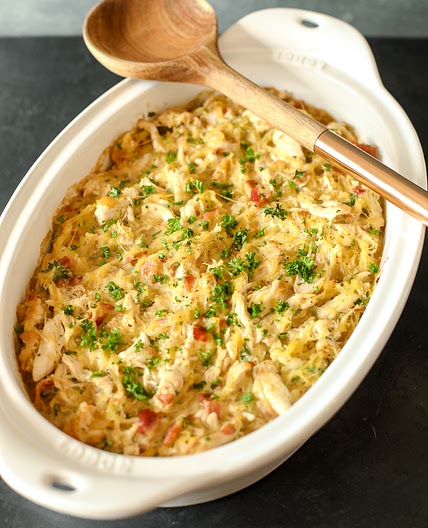 Chicken Bacon Ranch Spaghetti Squash Casserole