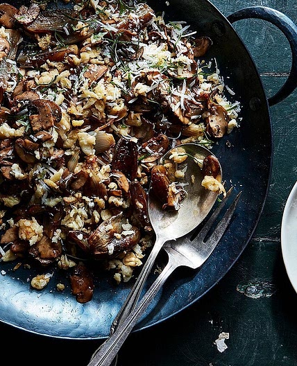 Browned Crispy Spaetzle with Caramelized Shallots and Mushrooms