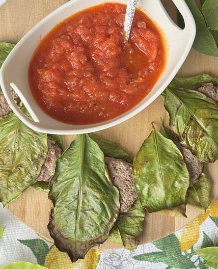 Mini Meatballs in Lemon Leaves-Carne in Foglie di Limone