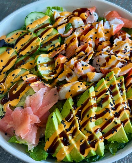 Sushi Salad with Wasabi Vinaigrette